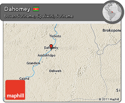 Shaded Relief 3D Map of Dahomey