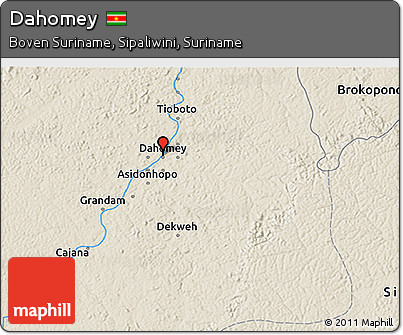 Shaded Relief 3D Map of Dahomey