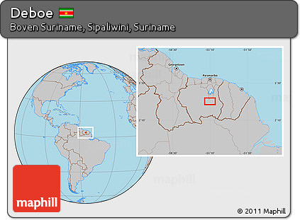 Gray Location Map of Deboe