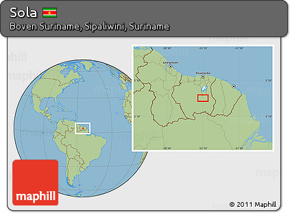Savanna Style Location Map of Sola