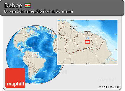 Shaded Relief Location Map of Deboe