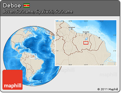 Shaded Relief Location Map of Deboe