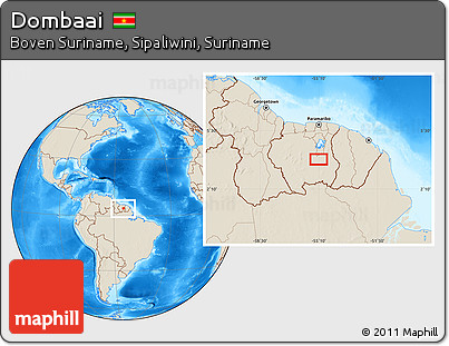 Shaded Relief Location Map of Dombaai