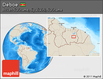 Shaded Relief Location Map of Deboe
