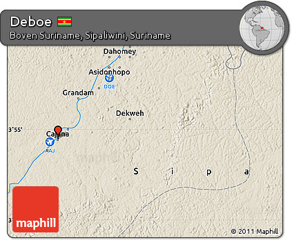 Shaded Relief Map of Deboe