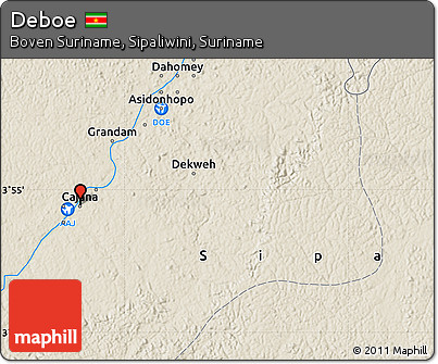 Shaded Relief Map of Deboe