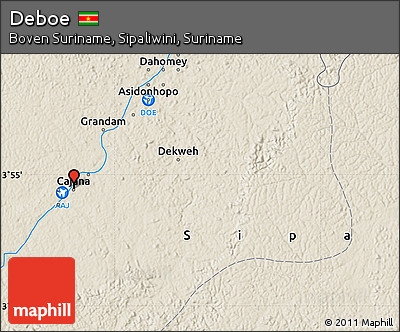 Shaded Relief Map of Deboe