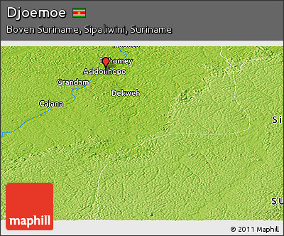 Physical Panoramic Map of Djoemoe