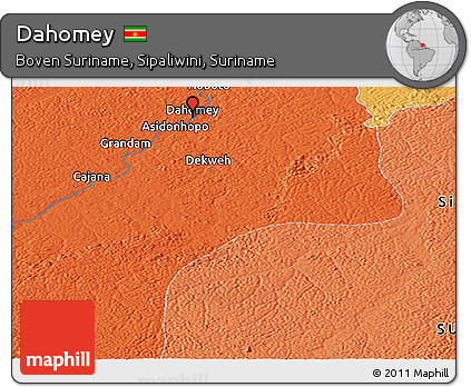 Political Panoramic Map of Dahomey
