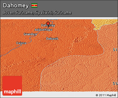 Political Panoramic Map of Dahomey
