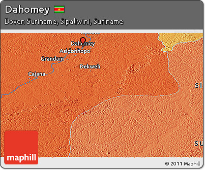 Political Panoramic Map of Dahomey