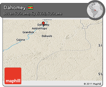 Shaded Relief Panoramic Map of Dahomey