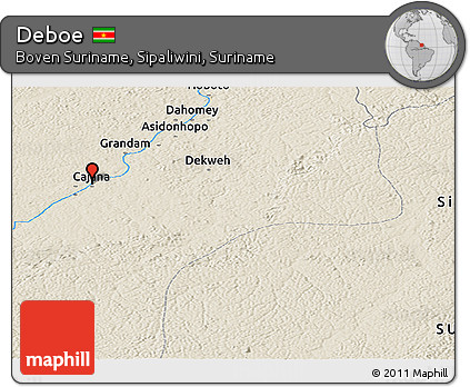 Shaded Relief Panoramic Map of Deboe