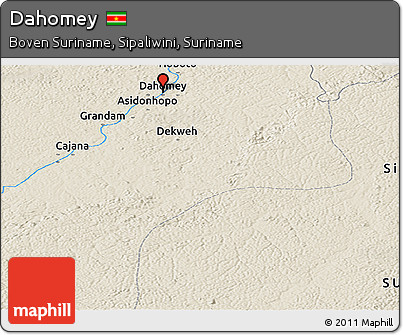 Shaded Relief Panoramic Map of Dahomey