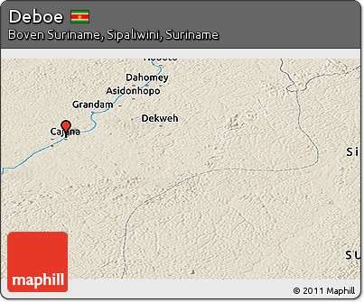 Shaded Relief Panoramic Map of Deboe