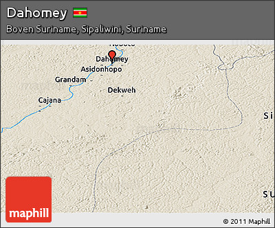 Shaded Relief Panoramic Map of Dahomey