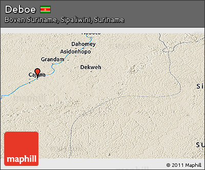 Shaded Relief Panoramic Map of Deboe