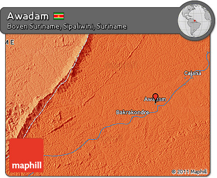 Political 3D Map of Awadam