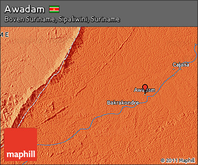 Political 3D Map of Awadam