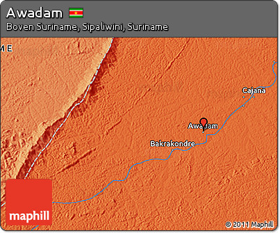 Political 3D Map of Awadam