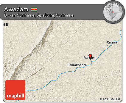 Shaded Relief 3D Map of Awadam