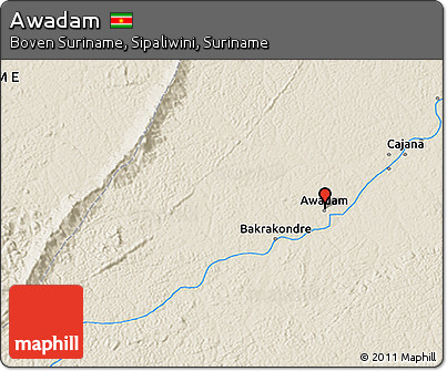 Shaded Relief 3D Map of Awadam