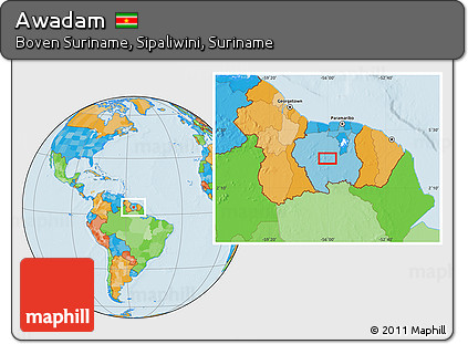 Political Location Map of Awadam
