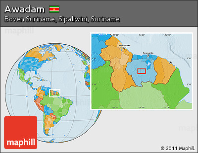 Political Location Map of Awadam