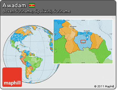 Political Location Map of Awadam