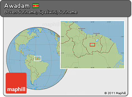 Savanna Style Location Map of Awadam