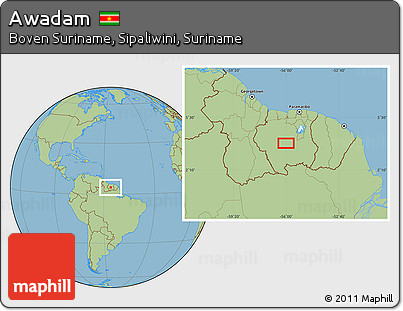 Savanna Style Location Map of Awadam