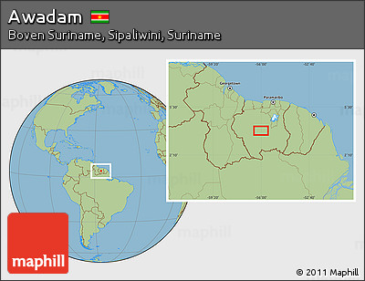 Savanna Style Location Map of Awadam