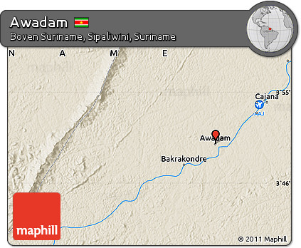 Shaded Relief Map of Awadam