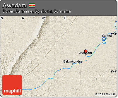 Shaded Relief Map of Awadam