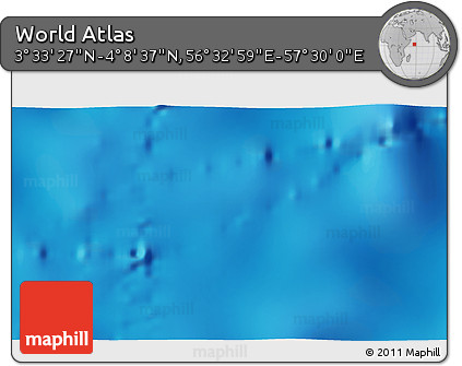 Physical 3D Map of the Area around 3° 51' 2" N, 57° 1' 29" E