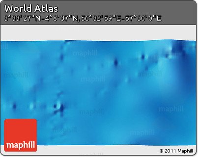 Physical 3D Map of the Area around 3° 51' 2" N, 57° 1' 29" E