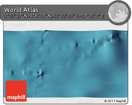 Satellite 3D Map of the Area around 3° 51' 2" N, 57° 1' 29" E