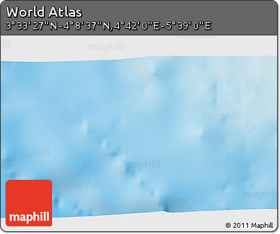 Physical 3D Map of the Area around 3° 51' 2" N, 5° 10' 30" E
