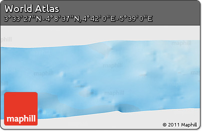 Physical Panoramic Map of the Area around 3° 51' 2" N, 5° 10' 30" E
