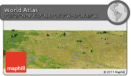 Satellite Panoramic Map of the Area around 3° 51' 2" N, 61° 7' 30" W