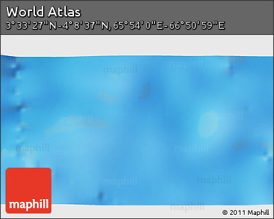 Physical 3D Map of the Area around 3° 51' 2" N, 66° 22' 30" E