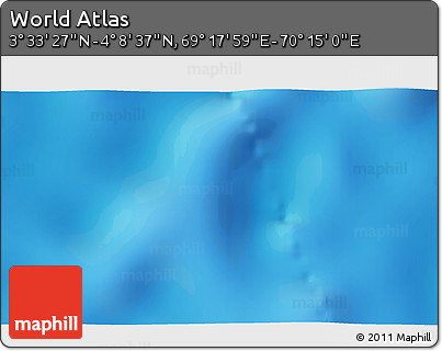 Physical 3D Map of the Area around 3° 51' 2" N, 69° 46' 30" E