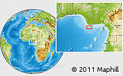 Physical Location Map of the area around 3° 51' 2" N, 6° 1' 30" E