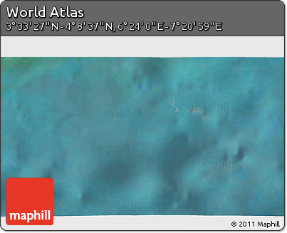Satellite 3D Map of the Area around 3° 51' 2" N, 6° 52' 30" E
