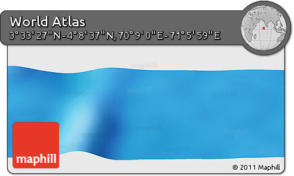 Physical Panoramic Map of the Area around 3° 51' 2" N, 70° 37' 30" E