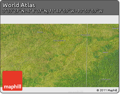 Satellite 3D Map of the Area around 3° 51' 2" N, 71° 19' 29" W