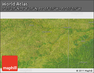 Satellite 3D Map of the Area around 3° 51' 2" N, 71° 19' 29" W