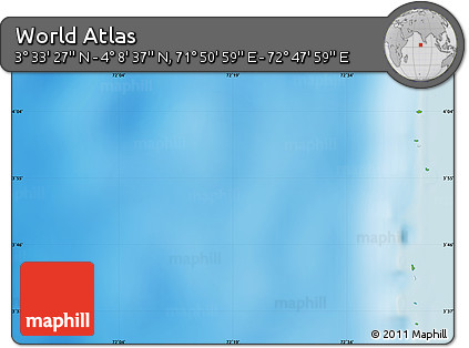 Physical Map of the Area around 3° 51' 2" N, 72° 19' 29" E