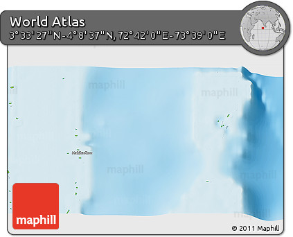 Physical 3D Map of the Area around 3° 51' 2" N, 73° 10' 30" E
