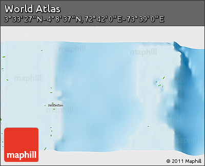 Physical 3D Map of the Area around 3° 51' 2" N, 73° 10' 30" E